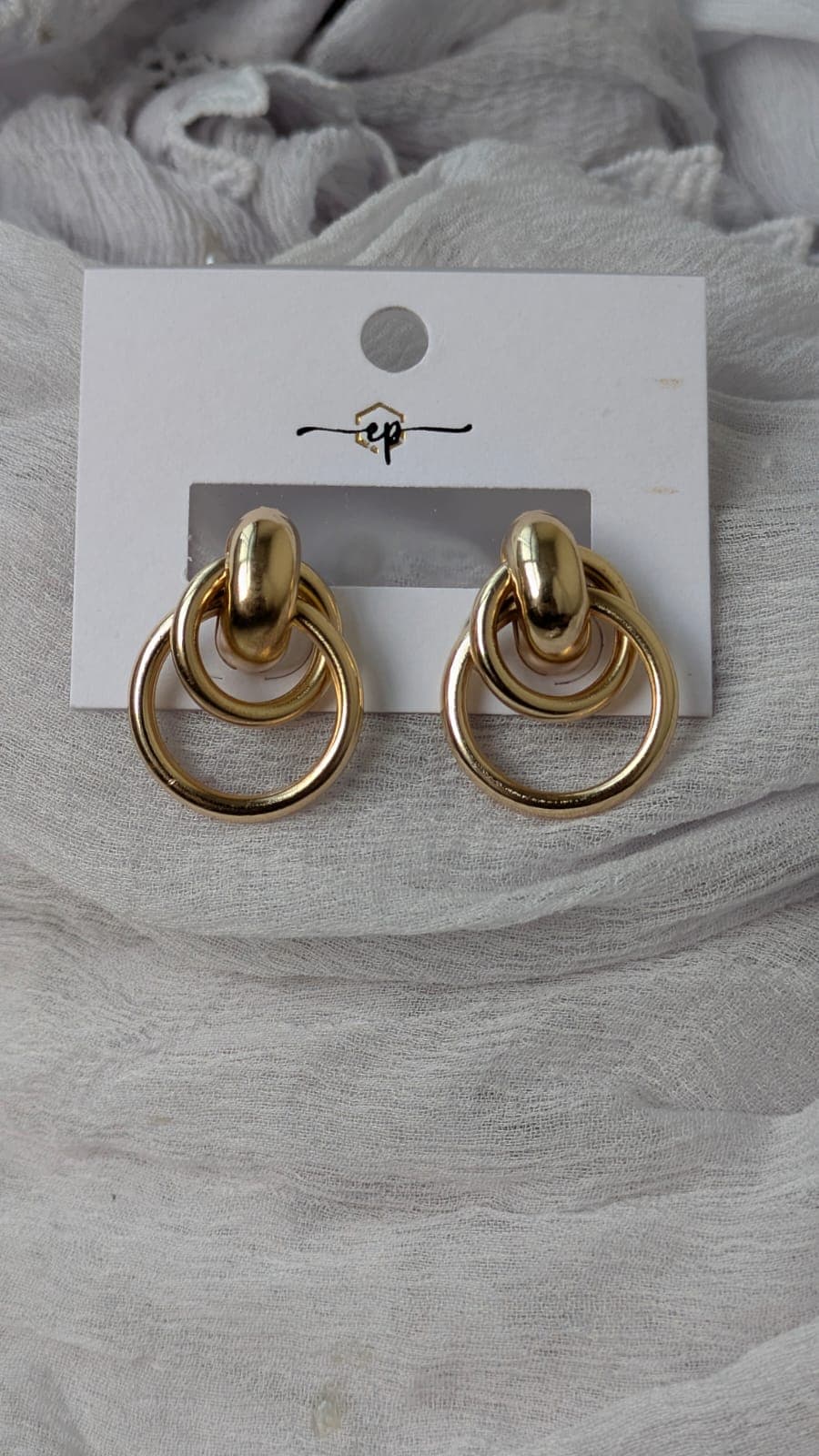 Stylish Mini Double Ring Earrings for Everyday Wear — image 1